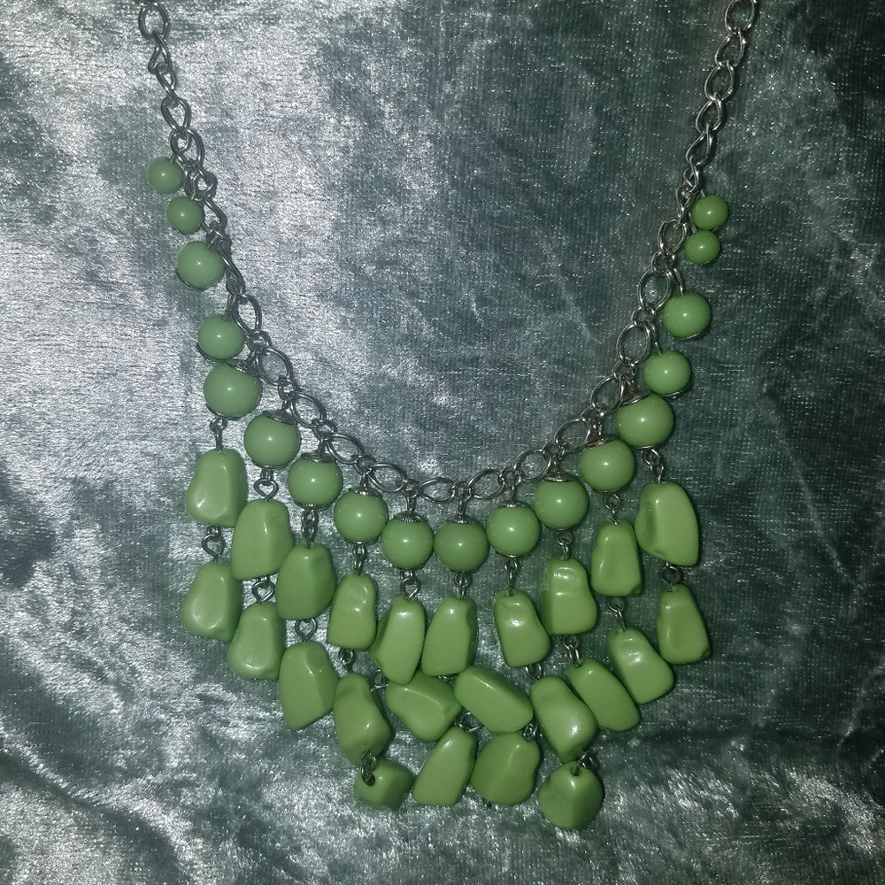 Green bead necklace